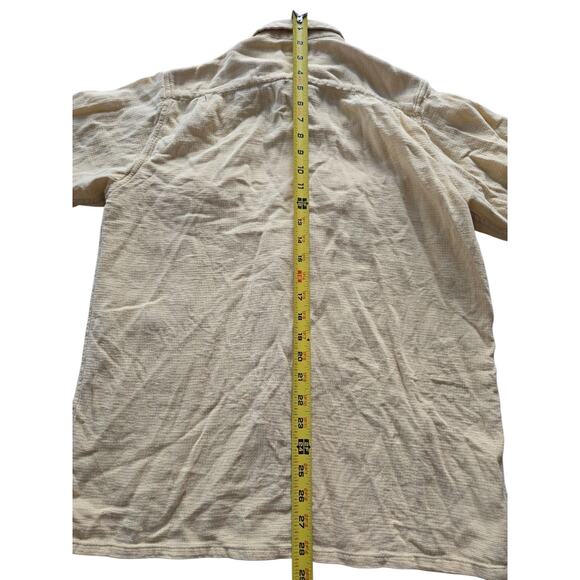 Banana Republic Button Up Short Sleeve Double Pockets Yellow 1980 Vintage Medium - Picture 10 of 14